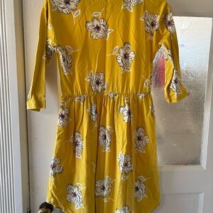 Tea Collection Mustard Floral Kids Dress